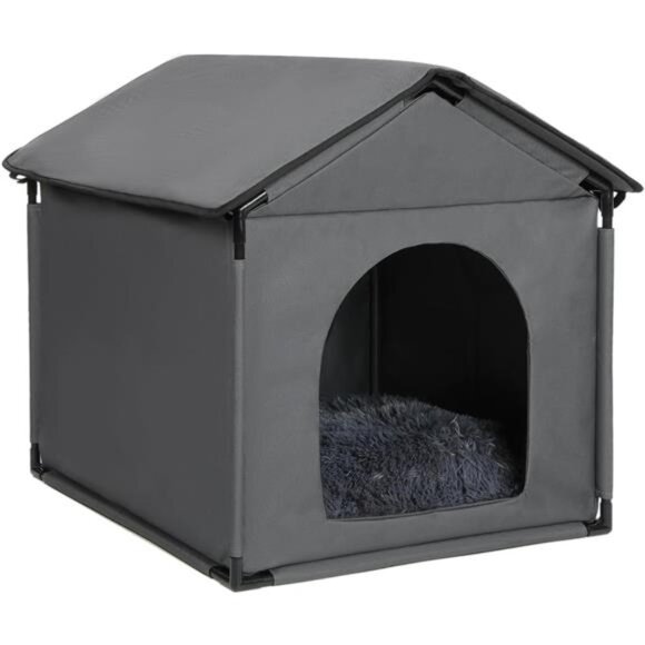 Small Dog House Soft Indoor, Gray, 22x20x18in - Picture 1 of 7